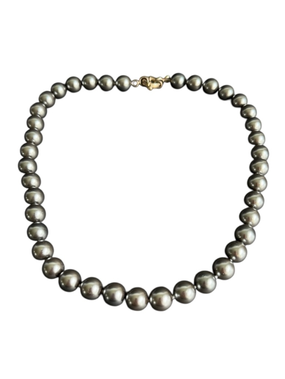 Vintage‎ Grey Pearl Necklace Silver Classic Old Money Preppy Capsule 18"